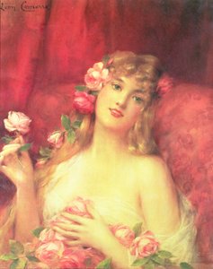 Femme avec une rose